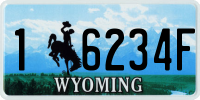WY license plate 16234F