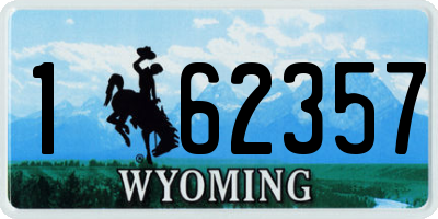 WY license plate 162357