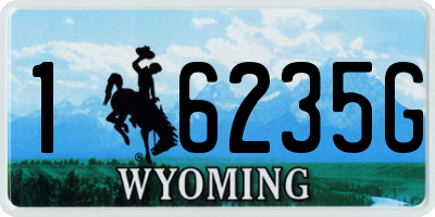 WY license plate 16235G