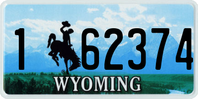 WY license plate 162374