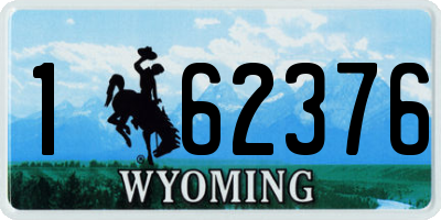 WY license plate 162376