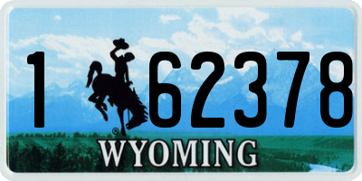 WY license plate 162378