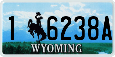 WY license plate 16238A