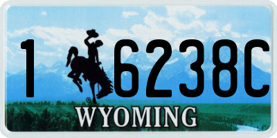 WY license plate 16238C
