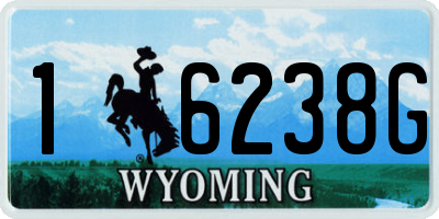 WY license plate 16238G
