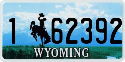 WY license plate 162392
