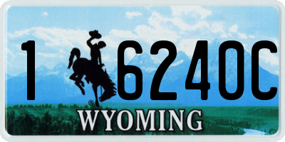 WY license plate 16240C