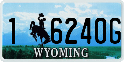 WY license plate 16240G