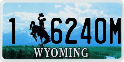 WY license plate 16240M