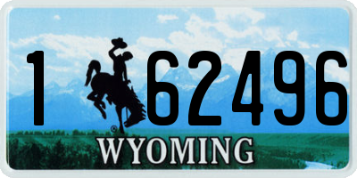 WY license plate 162496