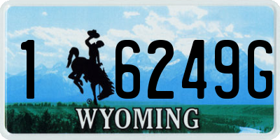 WY license plate 16249G