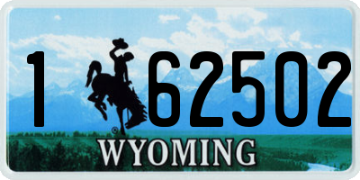 WY license plate 162502
