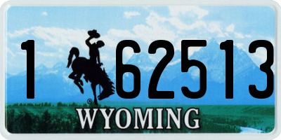 WY license plate 162513