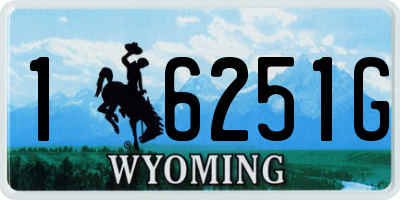 WY license plate 16251G