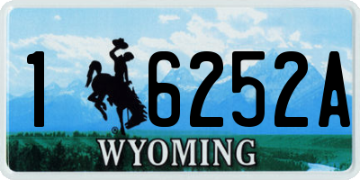 WY license plate 16252A