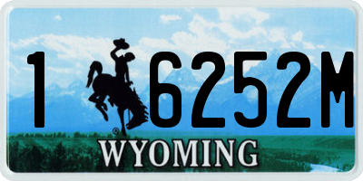 WY license plate 16252M