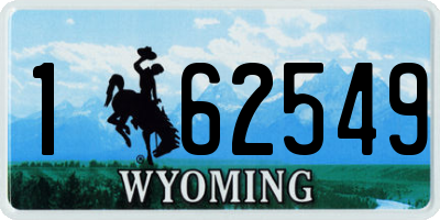 WY license plate 162549