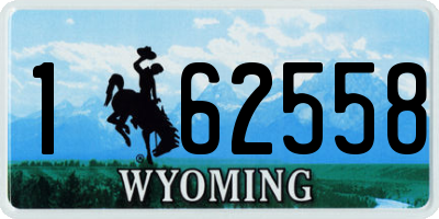 WY license plate 162558