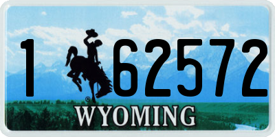 WY license plate 162572