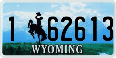 WY license plate 162613