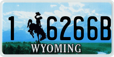 WY license plate 16266B