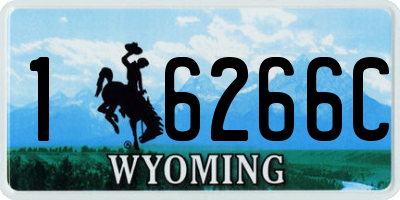 WY license plate 16266C