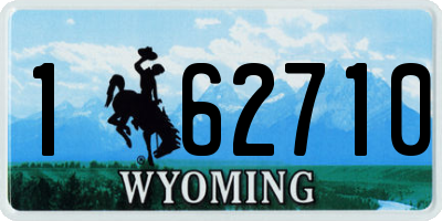 WY license plate 162710