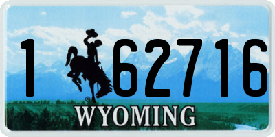 WY license plate 162716