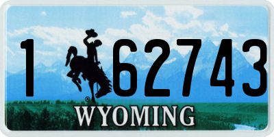 WY license plate 162743