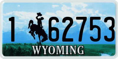 WY license plate 162753
