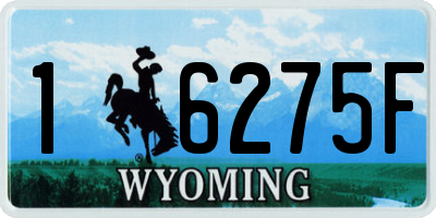 WY license plate 16275F