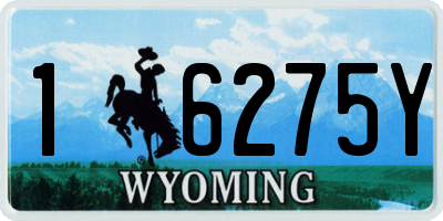 WY license plate 16275Y