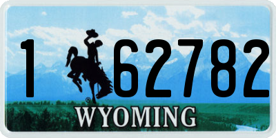 WY license plate 162782