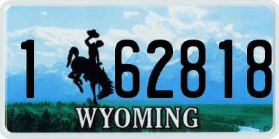 WY license plate 162818