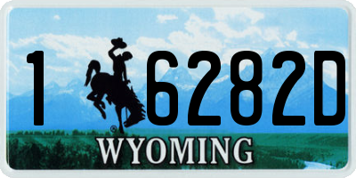 WY license plate 16282D