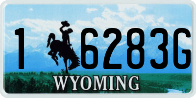 WY license plate 16283G