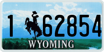 WY license plate 162854