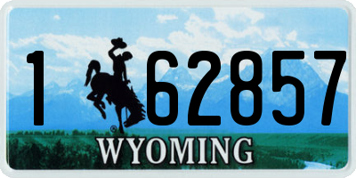 WY license plate 162857