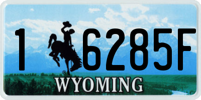 WY license plate 16285F