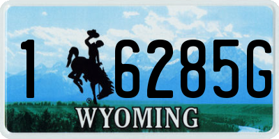 WY license plate 16285G