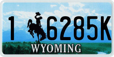 WY license plate 16285K