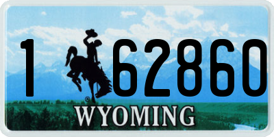 WY license plate 162860