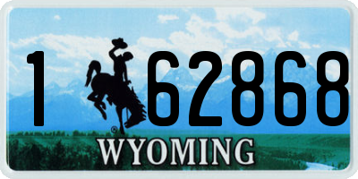 WY license plate 162868
