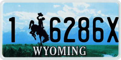 WY license plate 16286X