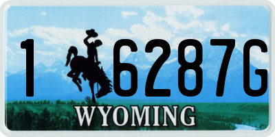 WY license plate 16287G