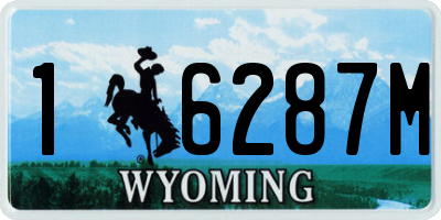 WY license plate 16287M