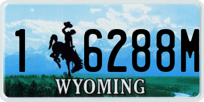 WY license plate 16288M