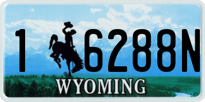 WY license plate 16288N