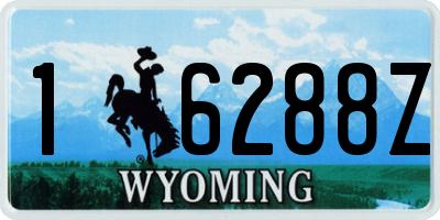 WY license plate 16288Z
