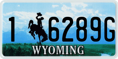 WY license plate 16289G